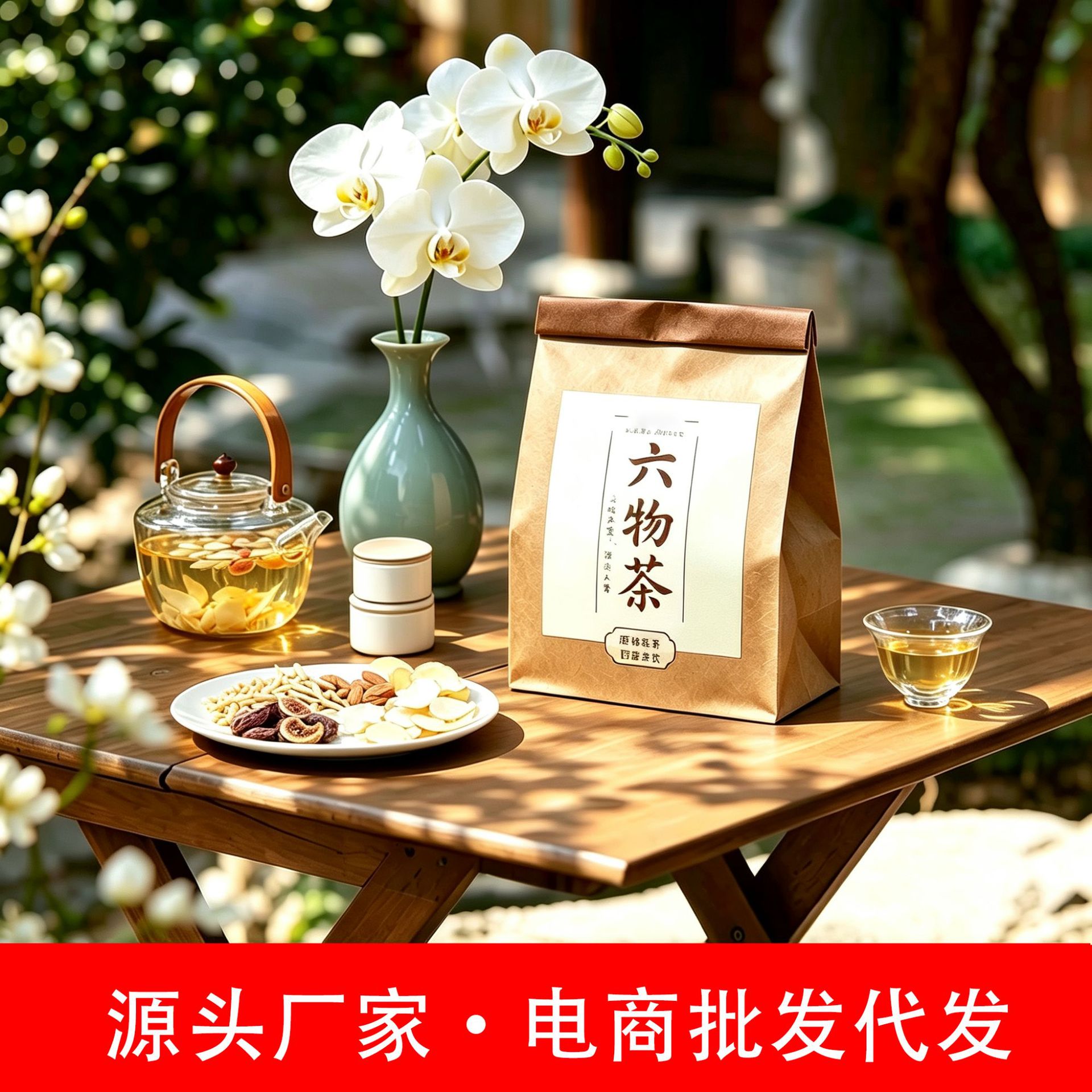 Liu Wu Yin Six Herb Tea Bags Yu Zhu Xue Li Qing Run Wellness Tea 125g in use