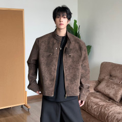 アメリカ式pu皮野球服コート男2025年春と秋のファッション