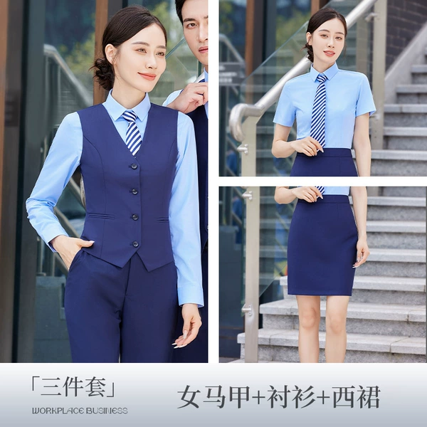 Blue vest, shirt, with short sleeve