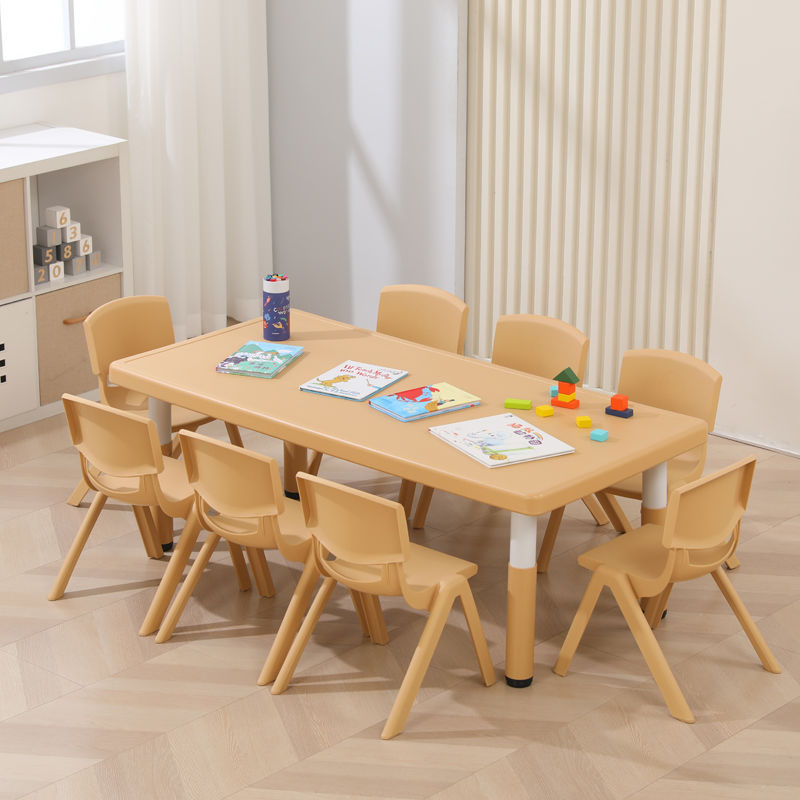 Kindergarten Tables and Chairs, Children's Tables, Home Desks, Baby Plastic Tables, Adjustable Small Rectangular Tables, Game Tables, Chair Sets