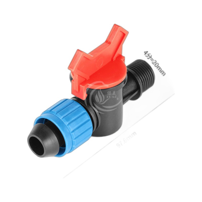Gran diámetro 20PE tubo de bloqueo * 4 válvula de diente externo invernadero micro-spray goteo riego por pulverización accesorios de tubería pe accesorios de jardinería