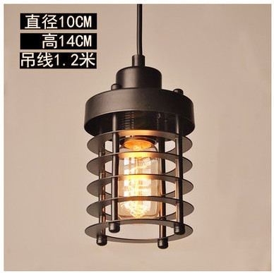 Candelabro de jaula de hierro pequeño de un solo cabezal al por mayor de fábrica, tienda de ropa de olla caliente retro americana, barra de bar, lámpara de comedor, estilo industrial
