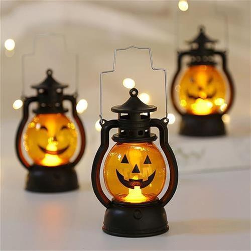Cross-border new style Halloween pony lantern portable pumpkin lantern skull decorative oil lantern party funny atmosphere props