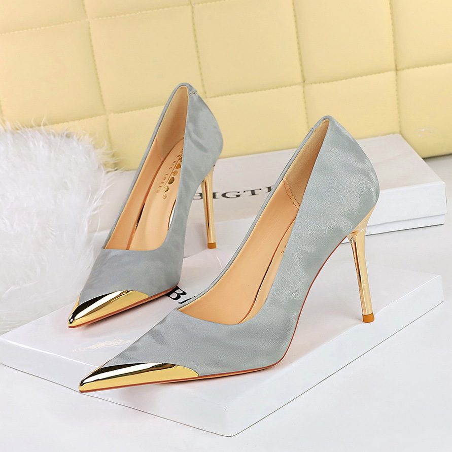 3739-19 Chinese Style Stiletto Ultra High Heels Metal Pointed Iron Toe Shallow Mouth Party Women's Single Shoes_vogvips.com