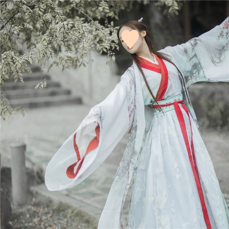 Женская рубашка Hanfu с широкими рукавами династии Вэй и Цзинь, студенческий древний костюм, цельная юбка феи с широкими рукавами в китайском стиле, длина до талии, для всех сезонов.