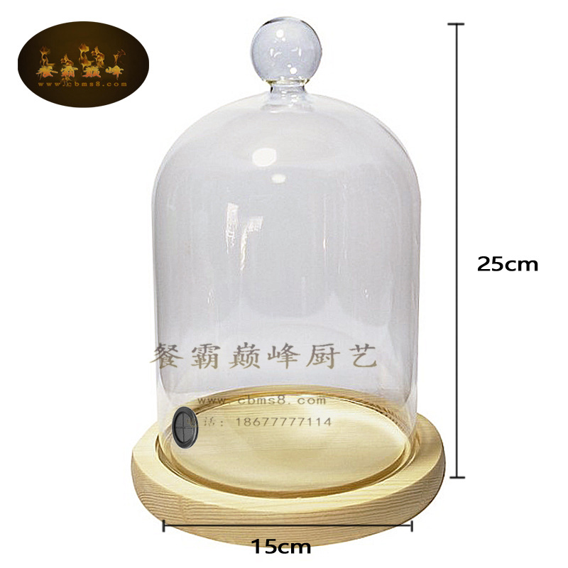 100%玻璃烟熏罩 分子鸡尾酒烟熏盖子 烟熏菜盖 香薰器皿罩 烟熏盘