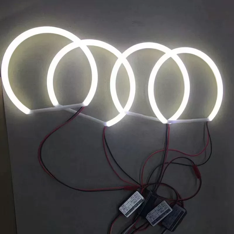 COB cotton angel eye полукруглые дневные ходовые огни, 131/146 мм, белый/жёлтый или RGB, наборы 2–4 шт.