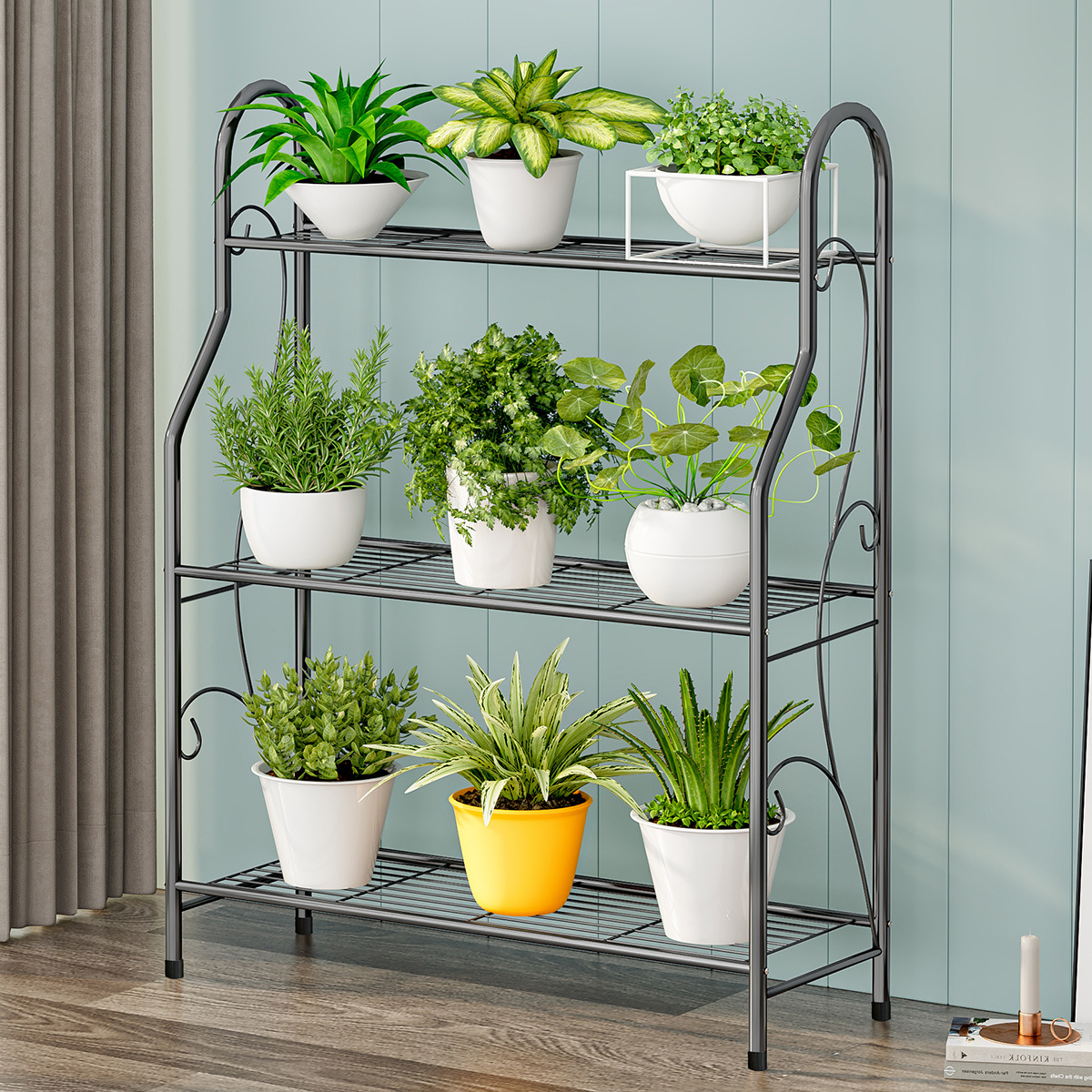 Cross-border Supply Solno Simple Storage Rack 3-layer Multifunctional Iron Simple Modern Economical Assembled Flower Rack