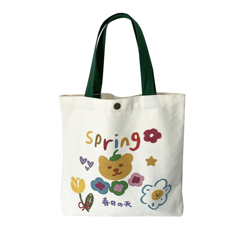 Bolso de lona bolso de mano de lona de dibujos animados para mujer bolso de hombro pequeño