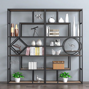 Nordic Solid Wood Floor-Standing Storage Rack Creative Display Rack Partition Wine Rack Partition Multi-Layer Bookshelf Display Rack Handmade