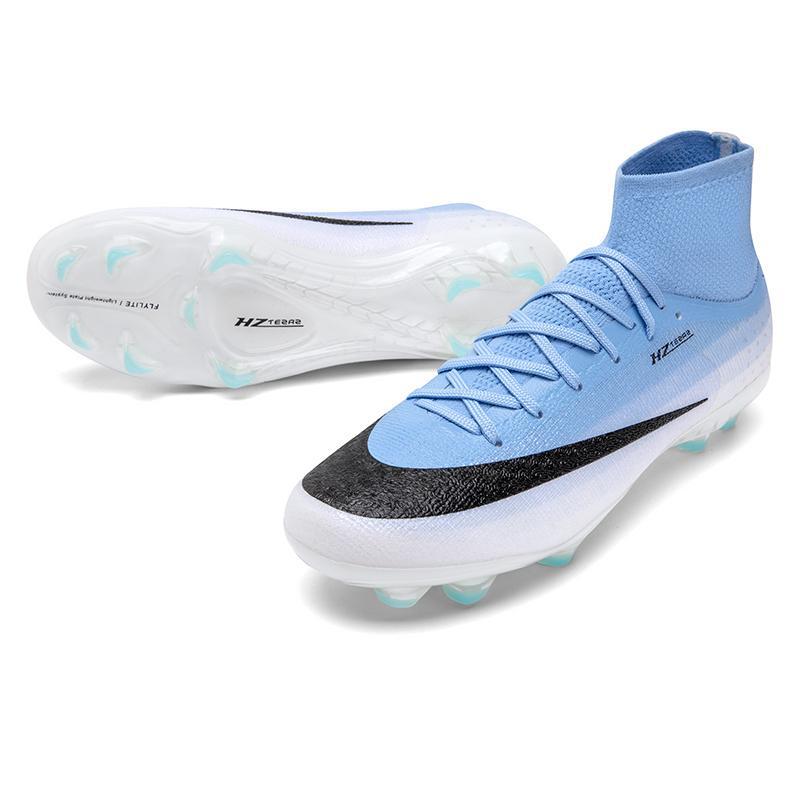 Zapatillas de Fútbol de Cuello Alto para Niños 17 de TPU y Malla para Césped Artificial