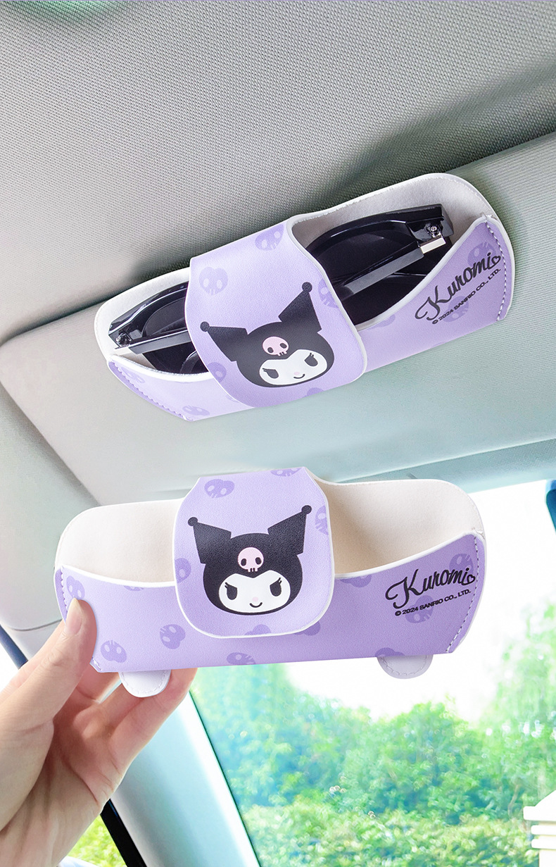Kuromi Car Glasses Clip Car Sunglasses Clip Storage Glasses Placement Rack High-End 2024 New Glasses Case