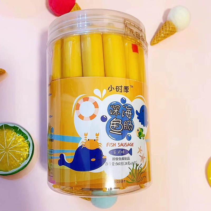 The deep-sea fish strips in three flavors—ocean fish, corn, and carrot—are loved by children.