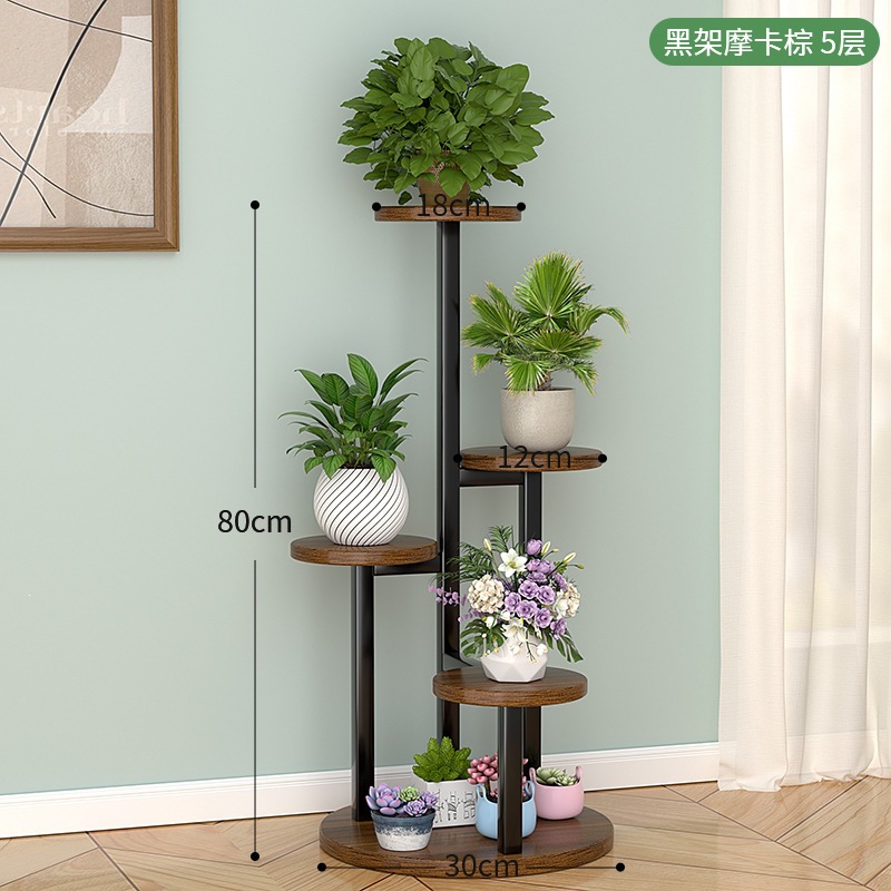 Estante de flores de hierro en la Sala de estar, estante de flores de aterrizaje en el balcón, estante de macetas de flores de Luo verde carnoso, estante de macetas de flores de Luo verde en varias capas en el Interior.
