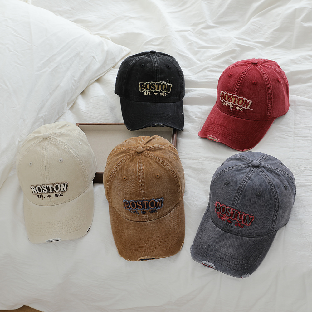 Niños retro hacer viejas letras bordadas sombrero de béisbol de vaqueros sombrero de primavera y otoño suave sombrero casual sombrero de lengua sombrero sombrero de sol