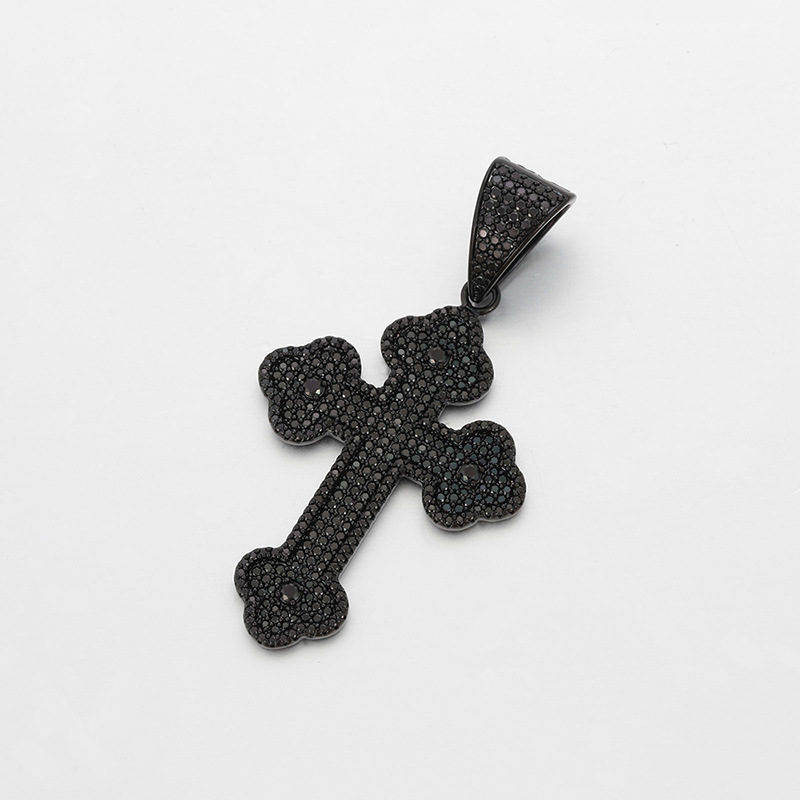 Xuping personalidad dulce y fresco viento colgante de cruz nicho de diseño sin género pistola de aleación de cobre collar negro al por mayor