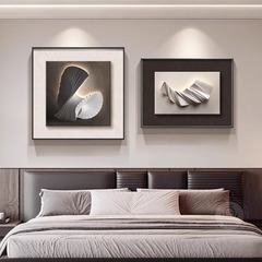 モダンなミニマリストの寝室のベッドサイド装飾絵画幾何学的な抽象的な部屋のマスターベッドルームの壁掛け絵画ハイエンドのレストランの壁画