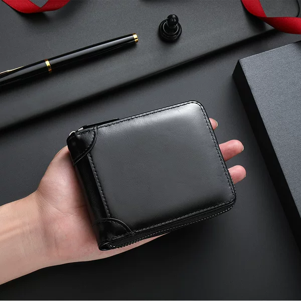 European and American Business Men's Short Wallet Multi-Functional Classic Fashion Trend Clip Full Material Men's Multi-Card Slot Coin Purse