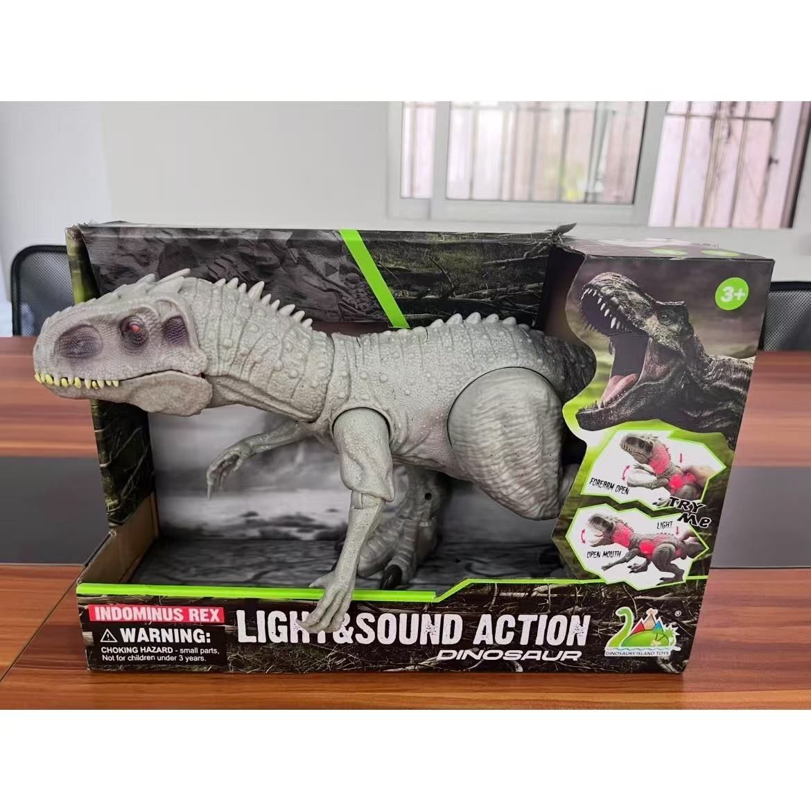 Juguete de Dinosaurio de Simulación con Luz y Sonido de ABS para Niños