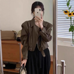 复古pu皮衣外套女2025秋季小个子时尚百搭显瘦机车皮短款夹克上衣