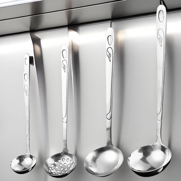 定制不锈钢汤勺跨境kitchen utensils小礼品套装连锁店火锅漏勺子