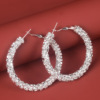 Woven universal chain handmade, earrings, European style, diamond encrusted