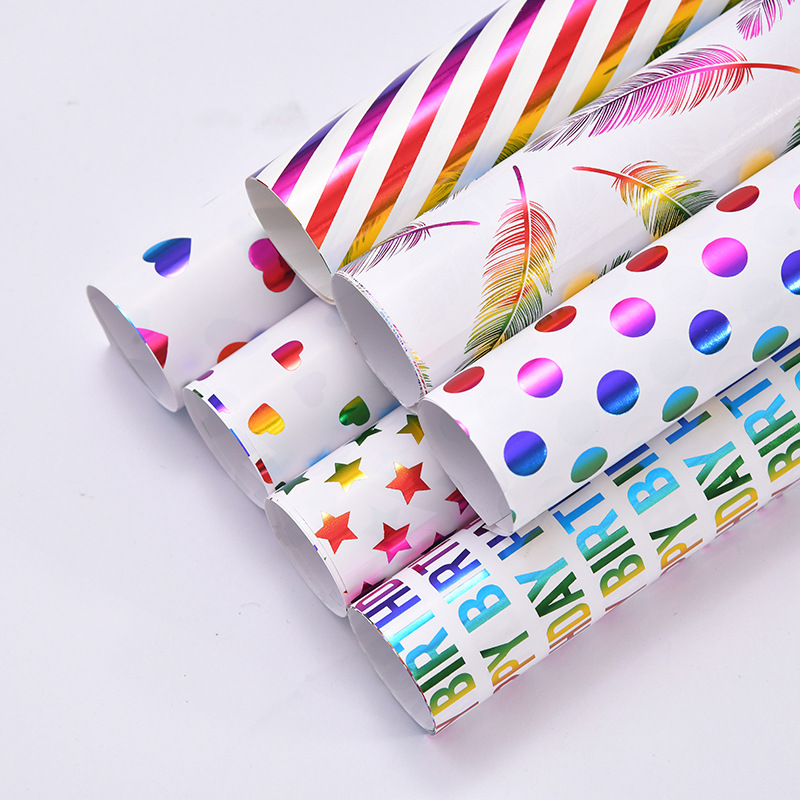 Papel de regalo de diseño creativo en stock papel de regalo de amor de vacaciones al por mayor papel de regalo de cumpleaños
