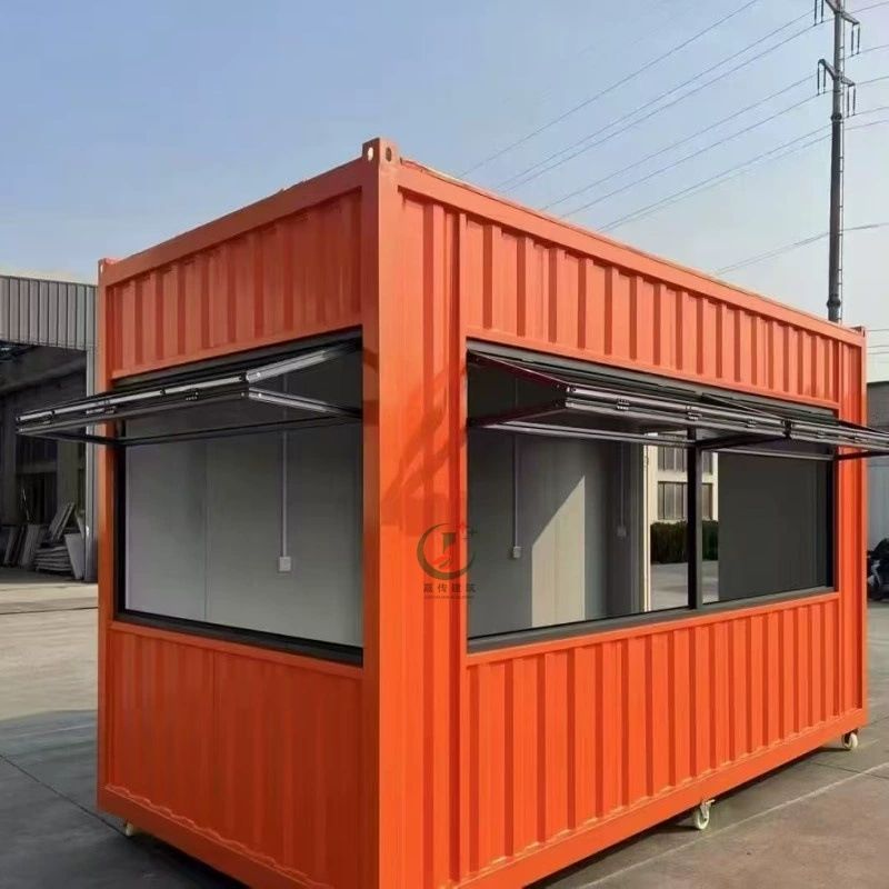 Контейнерный киоск: стильный контейнерный киоск создает модный коммерческий уличный стиль.