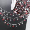 Five-pointed star flat chain hanging red zircon chain