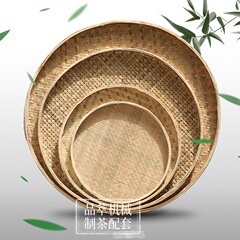 竹製品、竹ちりとり、穴なし、穴あき竹ふるい、家庭用乾燥用丸ちりとり、米ふるい、竹板絵装飾