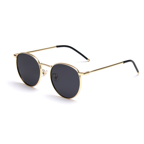 D017 Korean style polarized metal sunglasses sunglasses for women with round frame retro ins personalized glasses for men