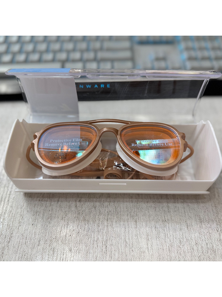 Gafas de Natación Profesionales de Marco Grande de Policarbonato Impermeables y Antiempañantes