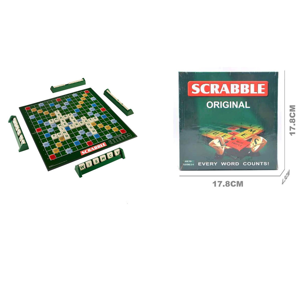 2-4 English Spelling Solitaire Square Alphabet Chess Children's Early Education English Alphabet Scrabble Puzzle Board Game