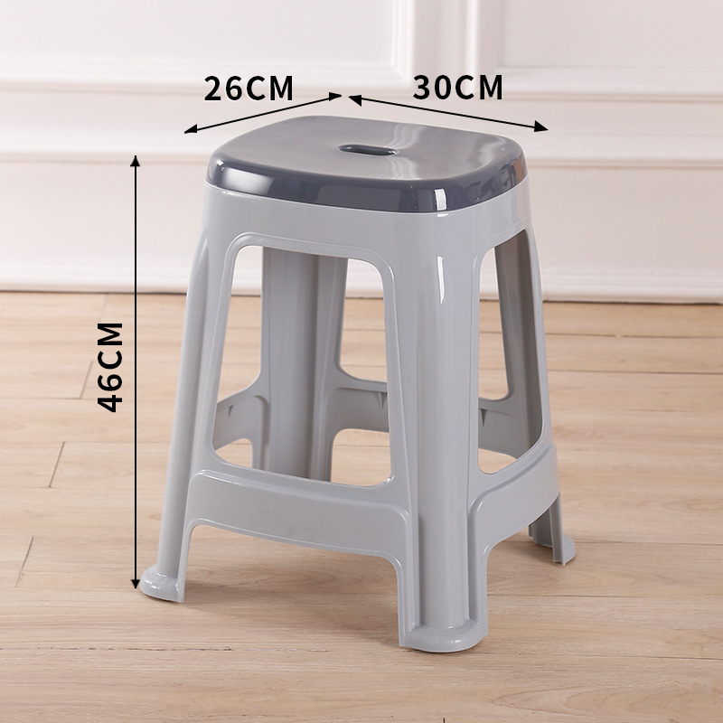 Taburetes de plástico sala de estar doméstica gruesa taburetes de mesa de comedor para adultos taburetes económicos sillas de goma fabricantes taburetes altos idea simple