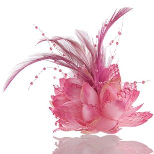 Korean Style Fabric Handmade Feather Shop Celebration Corsage Brooch Hat Flower Hair Ornaments Headdress Flower Wrist Flower Stage Performance