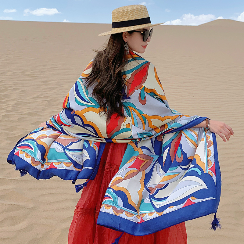 Women's Elegant Printing Cotton And Linen Shawl display picture 3