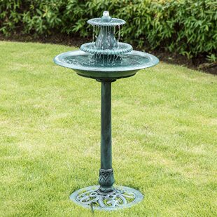 Garden Electric Fountain Bird Bathtub Outdoor Courtyard Decoration Three-layer Fountain Bird Bathtub Plastic Bird Bathtub