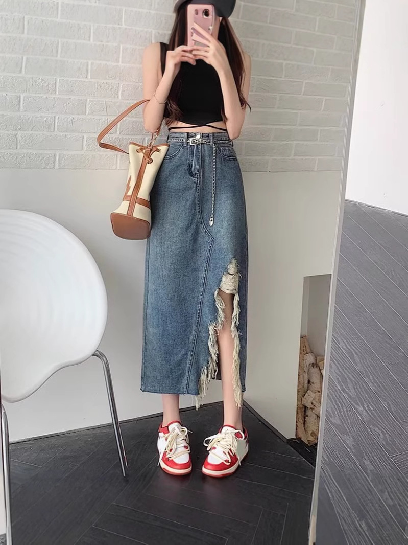 Summer denim skirt