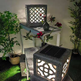 石灯庭院日式石灯笼仿古青石头灯户外中式太阳能石灯园林景观石雕