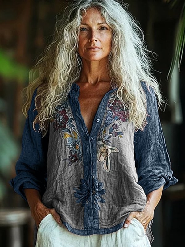 ヨーロッパとアメリカの女性の大きいサイズ夏の女性のカジュアル花柄シャツ女性服リトルデイジーシャツ 3D プリントシャツ|undefined