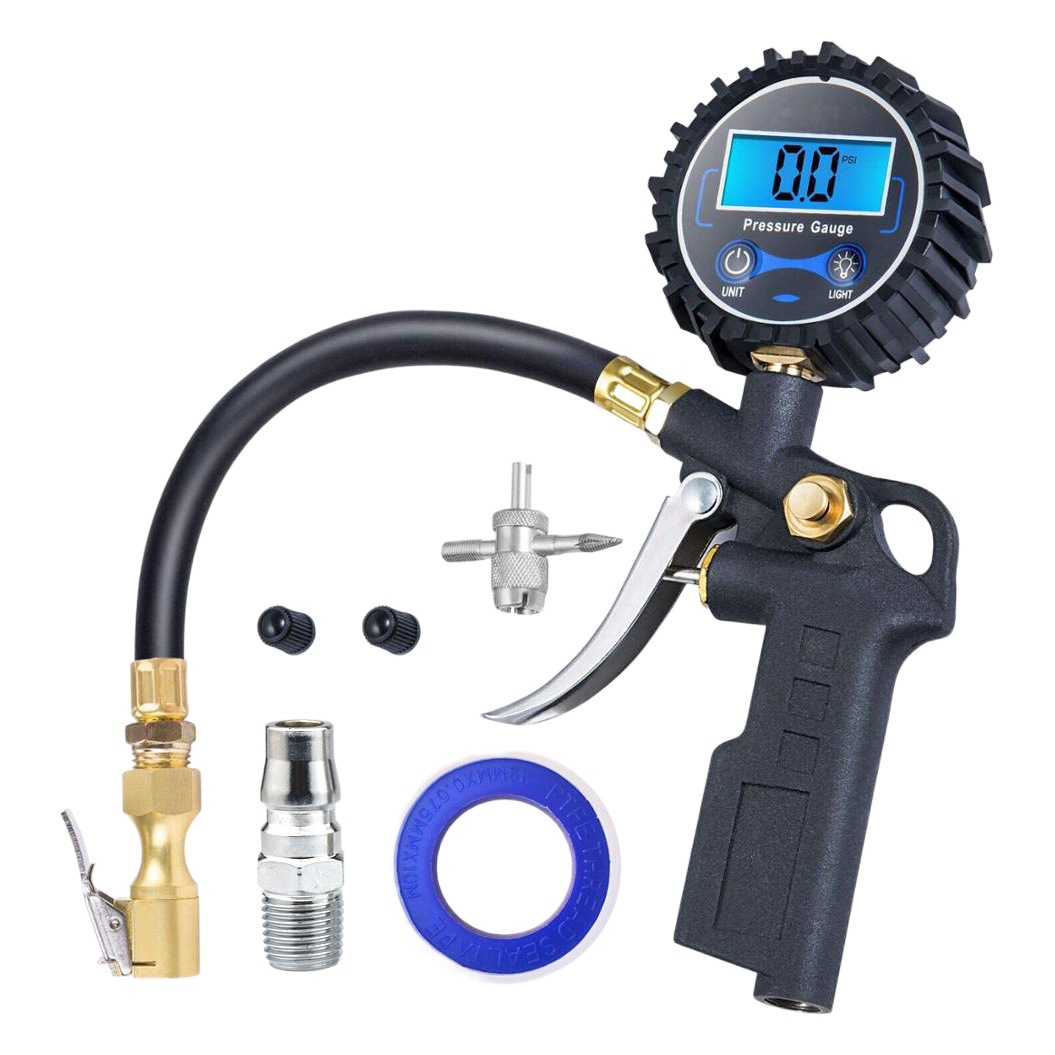 Tire pressure gun high precision car tire inflation gun LED LCD luminous display electronic digital tire pressure gauge