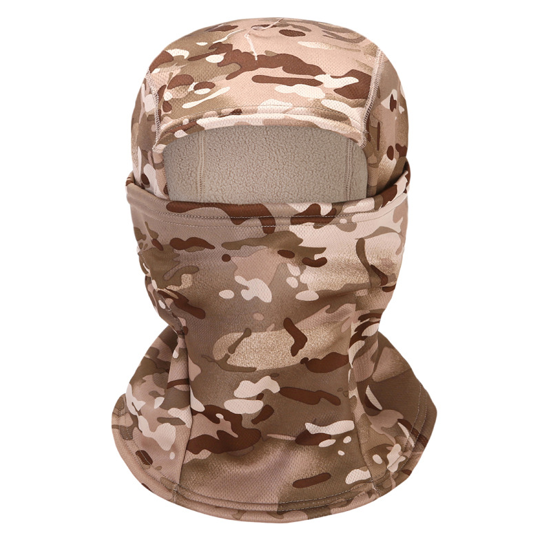 Nuevo camuflaje vellón sombrerería máscara de equitación al aire libre montañismo sombrero a prueba de frío protección solar sombra solar máscara caliente de secado rápido