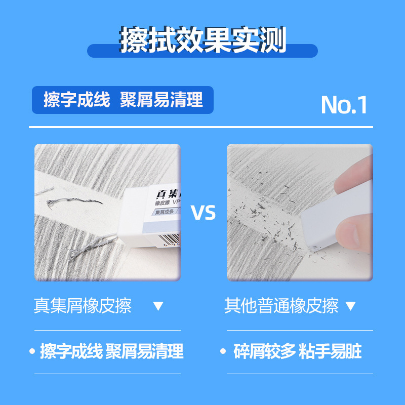 得力VP149橡皮无邻苯真集屑橡皮擦擦得干净不易留屑美术考试大号|undefined