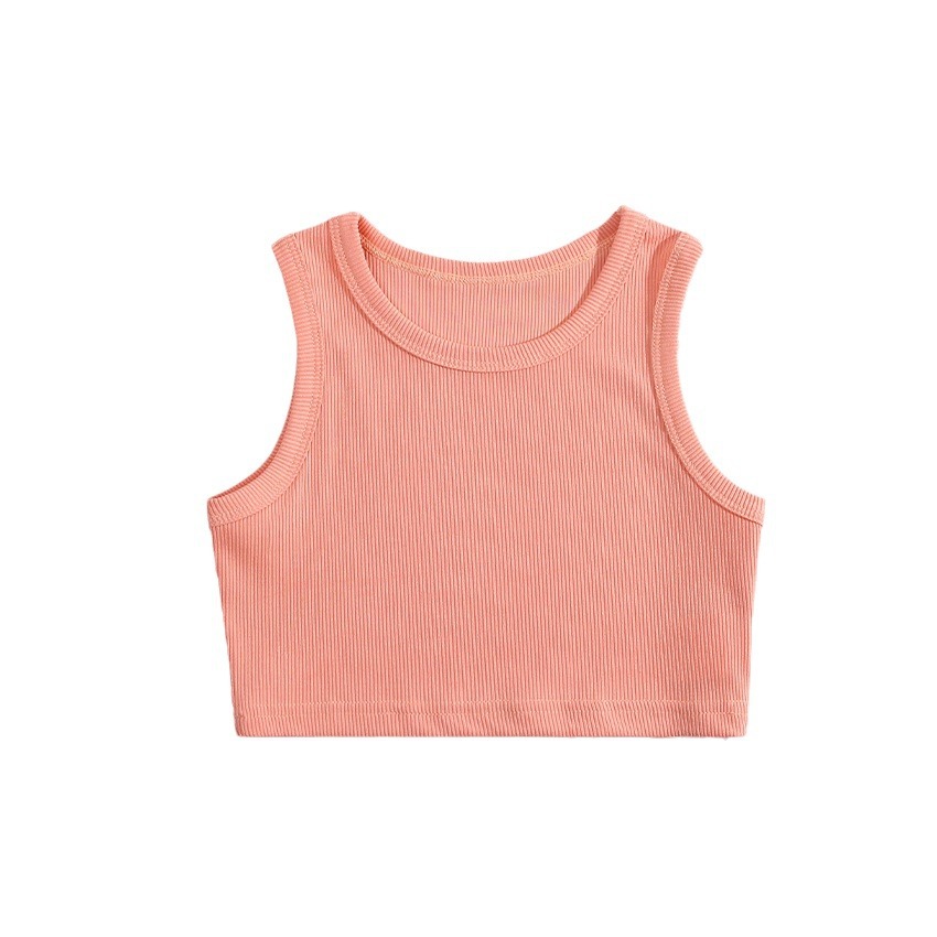 Especial transfronterizo para niños de verano europeo y americano chaleco infantil en forma de I para niñas del sudeste asiático honda ropa interior color sólido chaleco corto