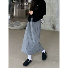 韩系慵懒松弛感蓝色条纹不对称扭结防晒长袖t恤早秋季上衣女新款