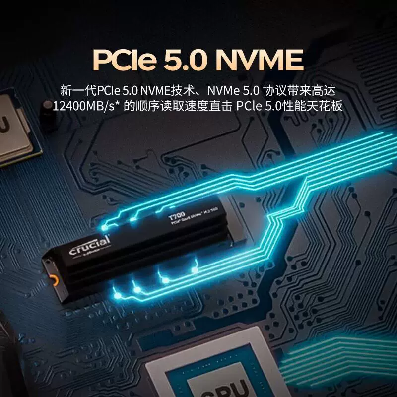 Совместимый M.2 SSD CRUCIAL T700 1 ТБ/2 ТБ, твердотельный накопитель NVMe PCIe 5.0