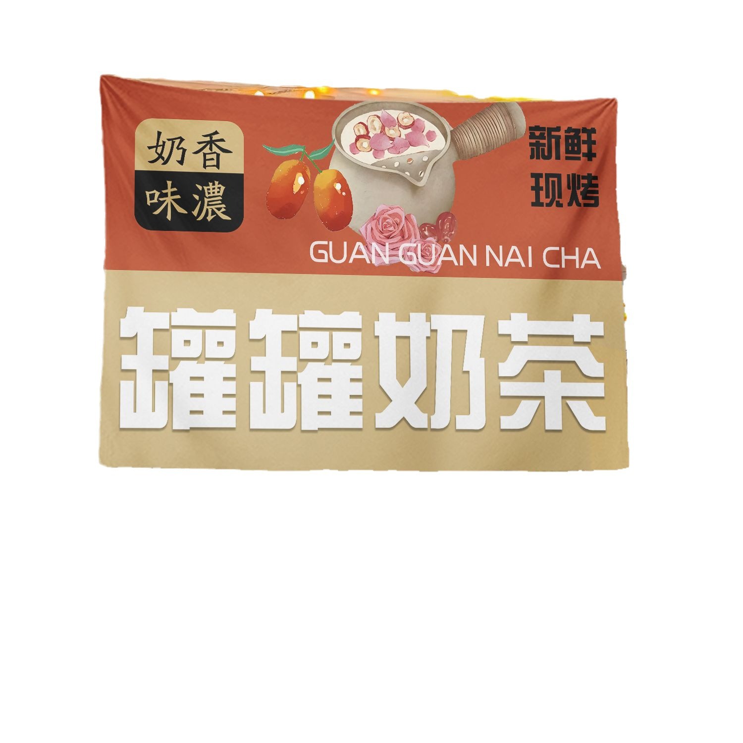 Taza de licor, leche tostada, estand