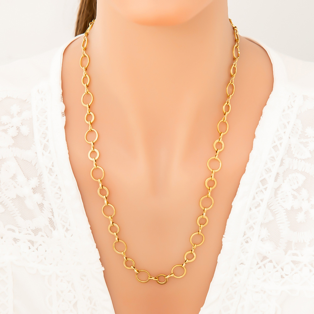 20g Weight PVD Coated Gold Plating Process Chain Jewelry Making Type 18K Real Gold Plated Plating Material cable chain Chain Type 1 Piece Quantity 304 Stainless Steel Material Geometric Pattern Simple Style Style Plating Craft 1 Piece 304 Stainless Steel Cable Chain Chain Necklace Chain 11
