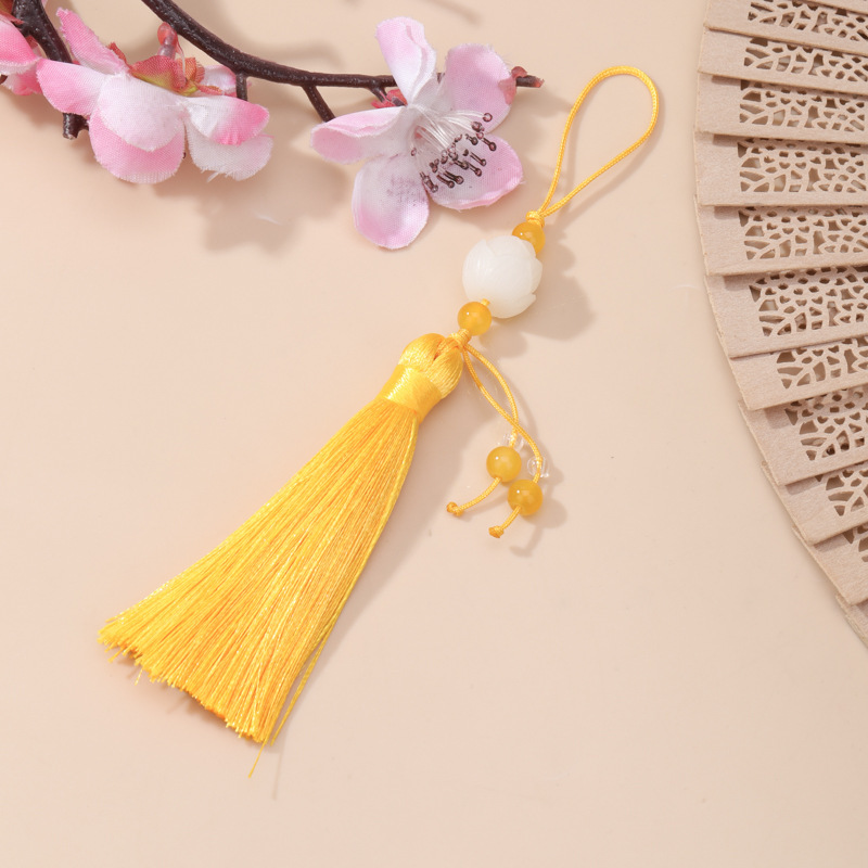 8cm三层莲花流苏手工diy手机吊穗车内吊坠包包挂件挂饰厂家批发款|undefined