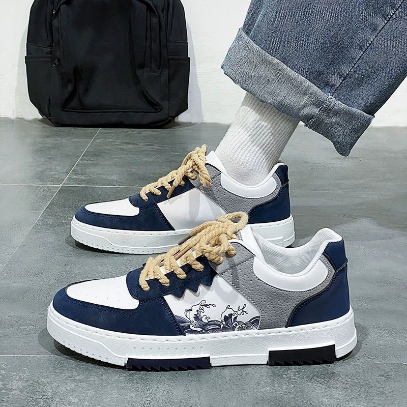 Мужская обувь Летняя новая дышащая маленькая белая обувь для мальчиков тренд дикая ткань обувь на толстой подошве спортивная повседневная обувь обувь